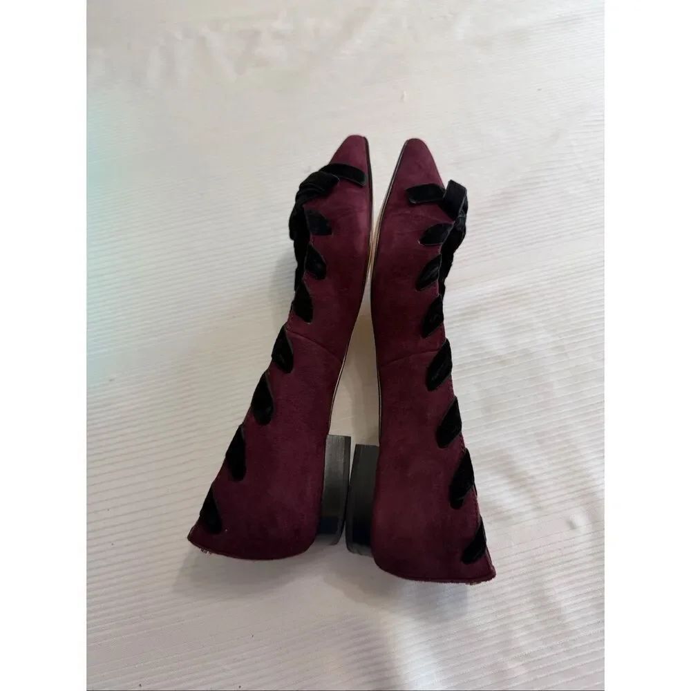 Kate Spade Kalani Deep Cherry Suede Flats Shoes Size 7M - Picture 9 of 11